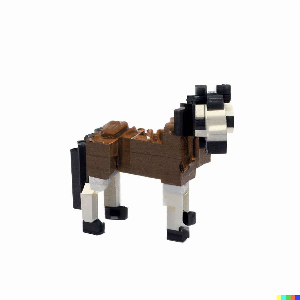 a horse, made from LEGO bricks